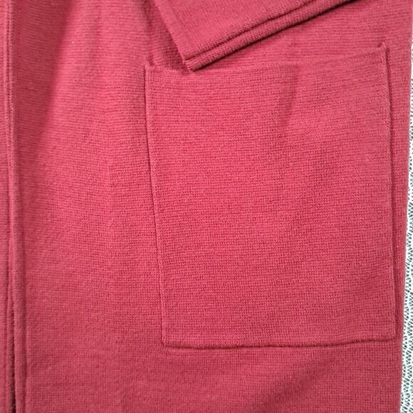 Quince Organic Cotton Knit Blazer Size S Sweater Open Front Red - Picture 4 of 6